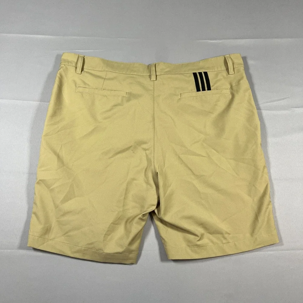 Adidas Golf Shorts Men 38 Khaki Chino Mid Rise Lightweight Belt Loops Athleisure